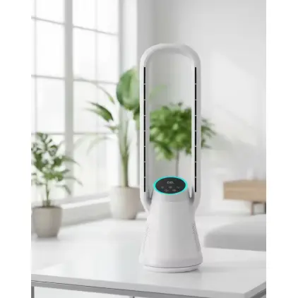 Bezlopatkový ventilátor pre domácnosť Tichý ventilátor čističky vzduchu s diaľkovým ovládaním