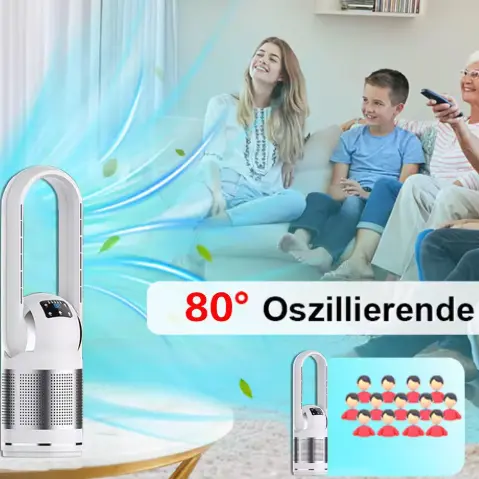 Multifunkčná čistička vzduchu s HEPA filtrom pre inteligentnú domácnosť s bezlopatkovým ohrievačom a ventilátorom chladiča